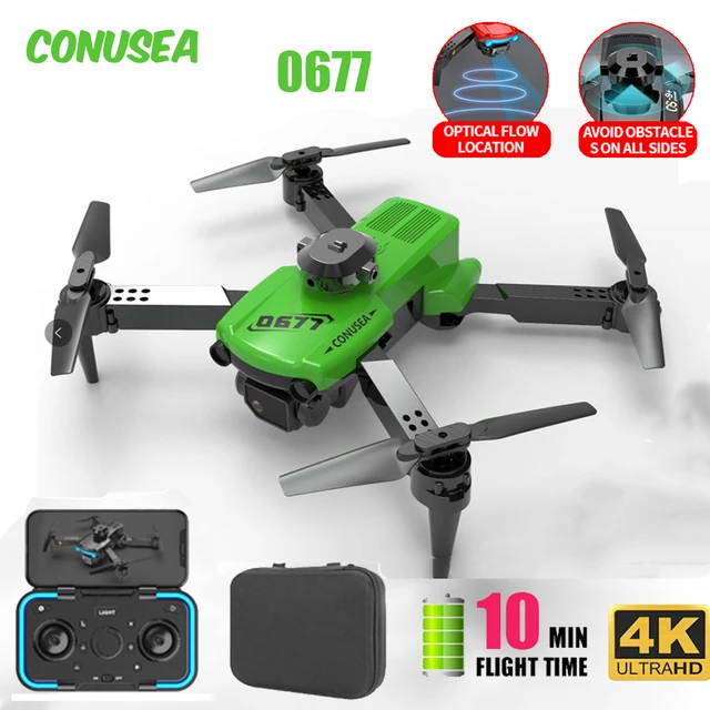 CONUSEA 0677 Dron Mini Drone 4k Drones with Dual camera HD 4k Optical Flow FPV WIFI Quadcopter Obstacle Avoidance RC Drones Toys 1