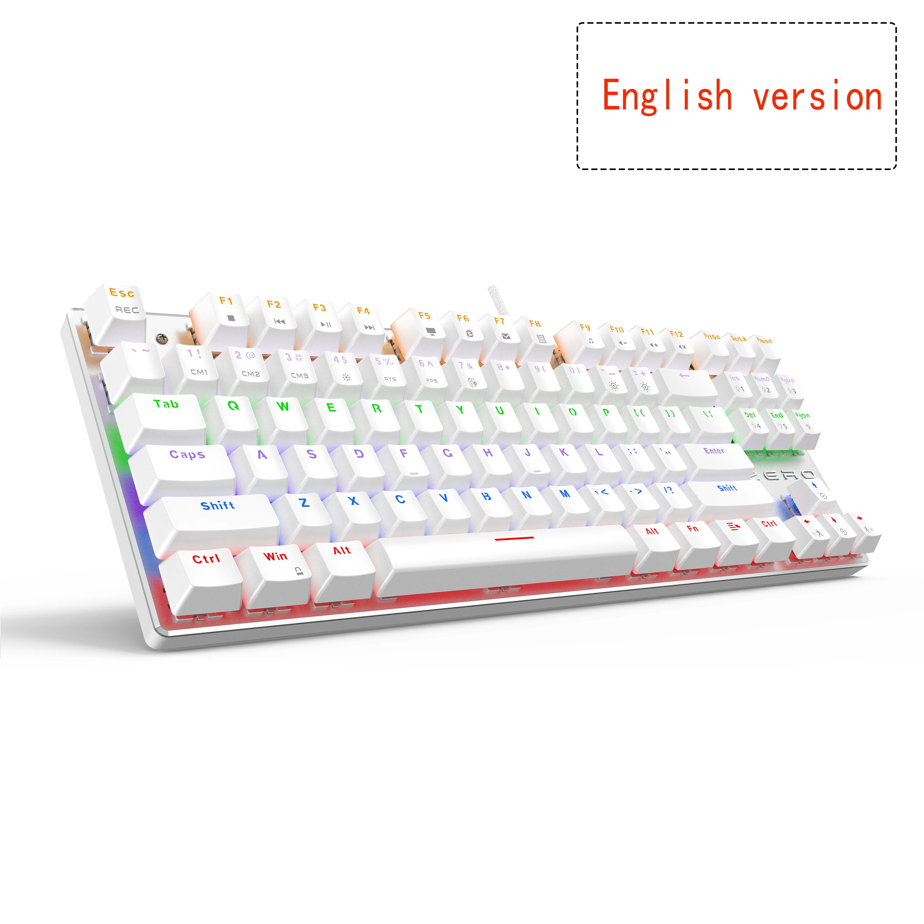 pc keyboard Metoo  Edition Mechanical Keyboard 87 keys Blue Switch Gaming Keyboards for Tablet Desktop  Russian sticker mini keyboard pc Keyboards