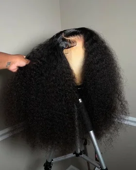 250 Density 13x4 13x6 Lace Frontal Human Hair Wigs Kinky Curly Natural Color Jerry Curly Human Hair With Baby Hair 1