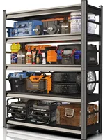 72" H Garage Shelving Unit-Adjustable 5-Tier Heavy-Duty Metal Storage Rack|3000 lbs Capacity Shelf|Easy Assembly Shelves 1