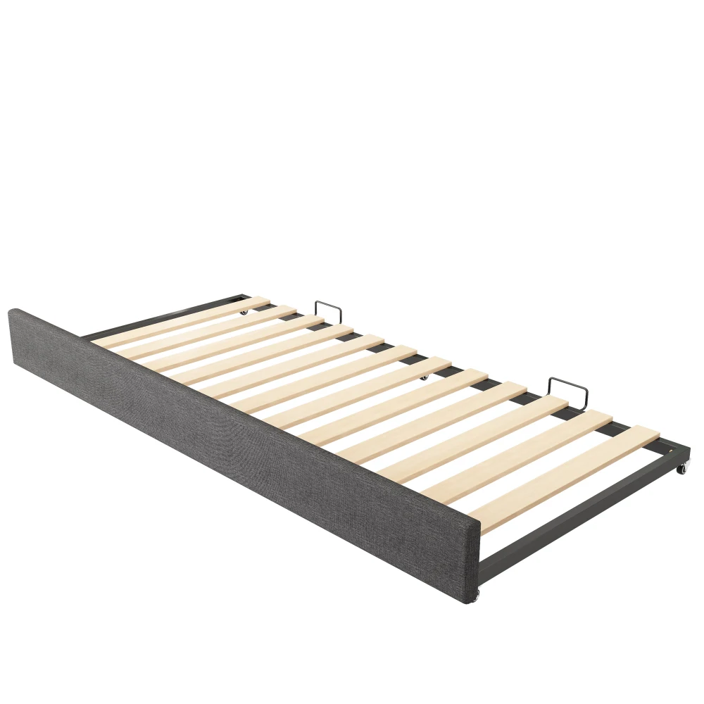 Gepolstertes Tagesbett 90x190cm, Tagesbett Schlafsofa mit ausziehbarem Bett 90x190cm, Kinderbett mit Gitter ohne Matratze – Detail 18