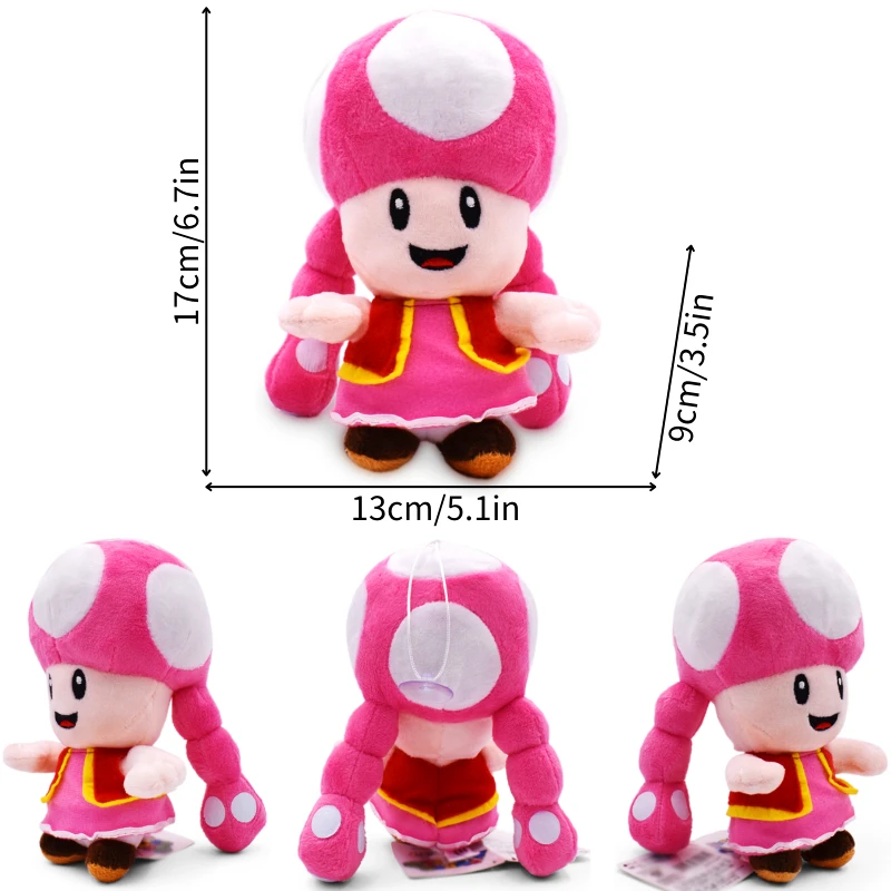 Kawaii Mario Luiji Goomba Kamek Yoshi Soft Plush Toys Cute Toad Princess Peach Daisy Rosalina Toadette Pauline Peluche Doll
