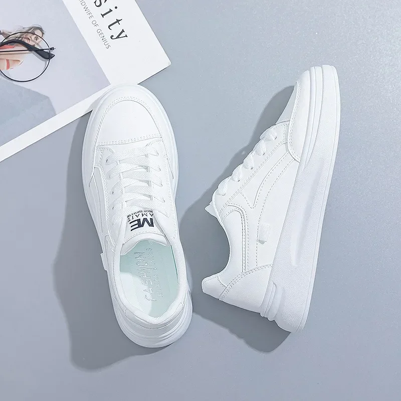 2024Spring Autumn Breathable Casual Shoes for Women Platform Running Tennis Sneakers Female White Concise Versatile Walking Flat 2