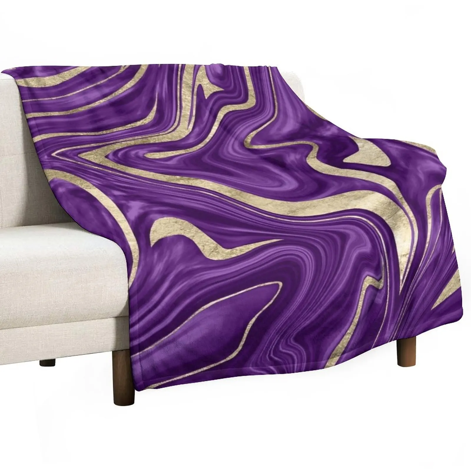 

Purple Black Gold Marble #1 #decor #art Throw Blanket Sofa Quilt Multi-Purpose