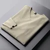 Minglu Autumn Winter Male Sweater High Quality V Neck Knitwear Casual Sweaters Man Plus Size 5xl Fashion Slim Fit Mens Sweater 5