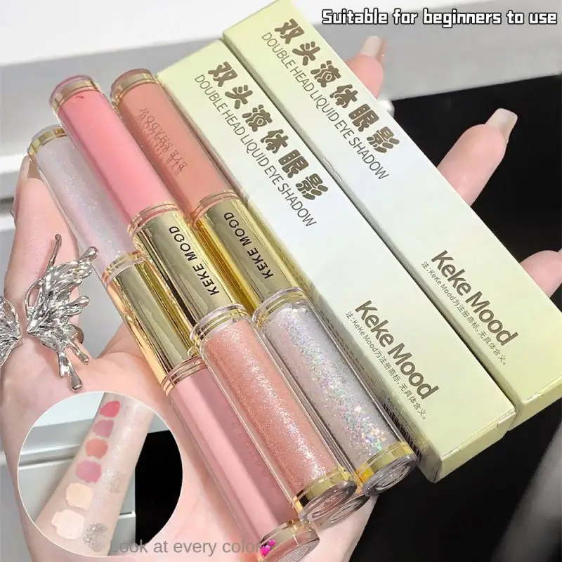 Brighten Liquid Eyeshadow Flash Matte Eyeshadow Super Flash Monocromatico Double Head Liquid Eyeshadow Health & Beauty