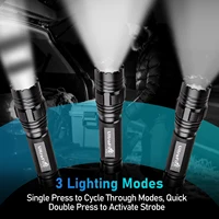 פנס טקטי UltraFire T1X עם נרתיק חגורה מגנטי 3 מצבים פנס משטרה נטען USB C 1200 לומן לקמפינג חירום 5