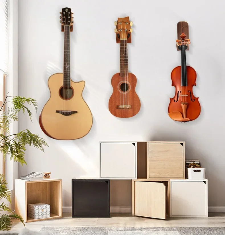 Wooden Guitar Wall Hanger Unique Design Bent Wood Guitar Hanger Wall Mount Holder Acoustic Guitar Accessories