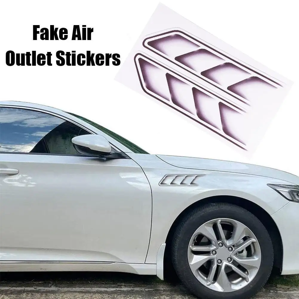 

Car Styling 3D Fake Vents Decorative Outlet Side Vents Stickers Funny Decals Emblem Symbol Creative Personalized Stickers