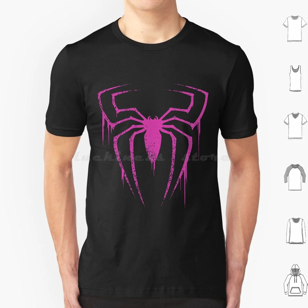 Spider Symbol Pink Version T Shirt Uomo Donna Bambini 6Xl Spider Sense Pink Check Spider Graffiti Spider Miles Morales Spider