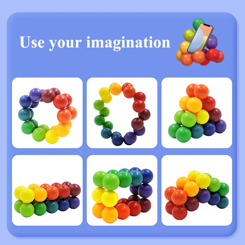 Fidget Toy Educational Color Ball 3D Puzzle Montessori Game Matching Shape Toy for Children Training Sensory Kids Adult Gift 4