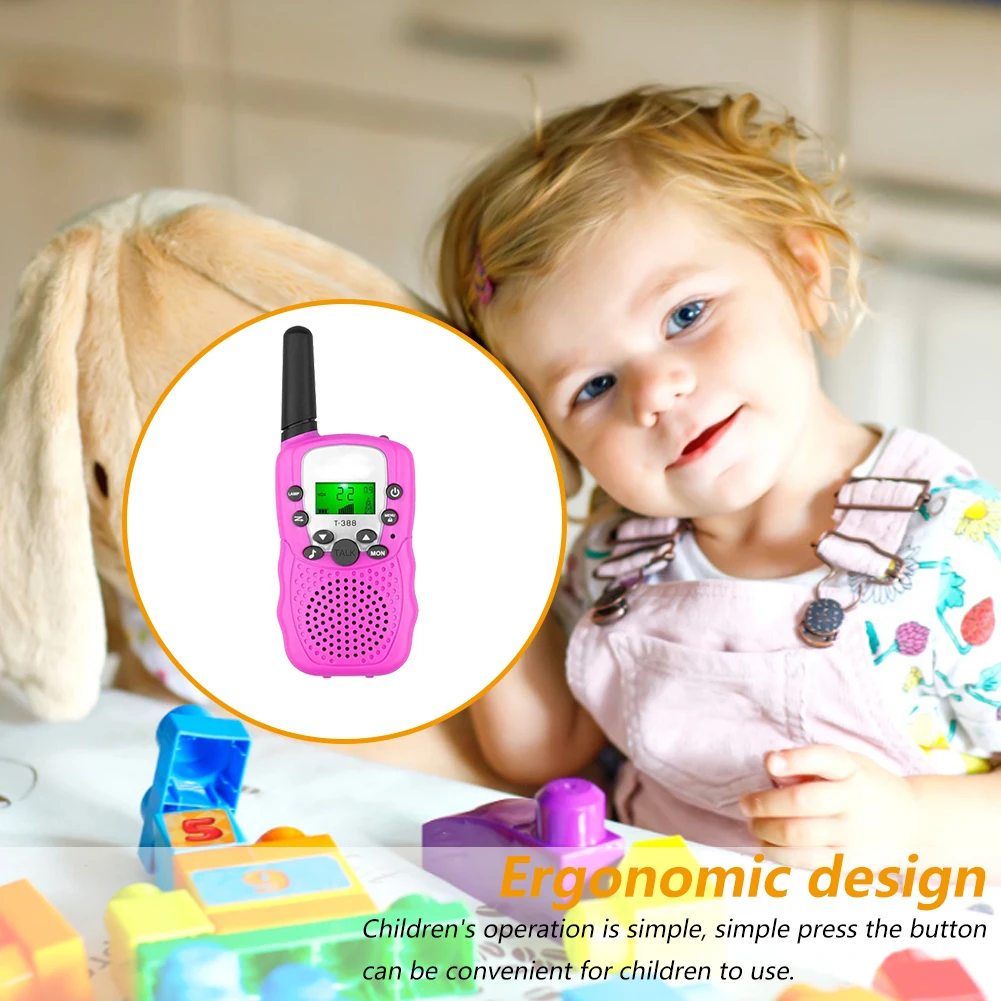 Kids Toys Electronic Toys 22 Channels 3pcs Toy Walkie Talkie 2 Way with LCD Flashlight 3 Miles Range for Outside/Camping/Hiking 3