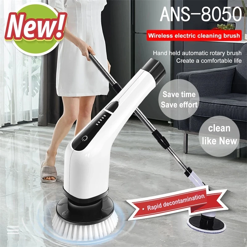 

7 In 1 Electric Cleaning Turbo Scrub Brush Wireless Window Wall Cleaner Adjustable Cleaning Brush Bathroom Kitchen Cleaning Tool