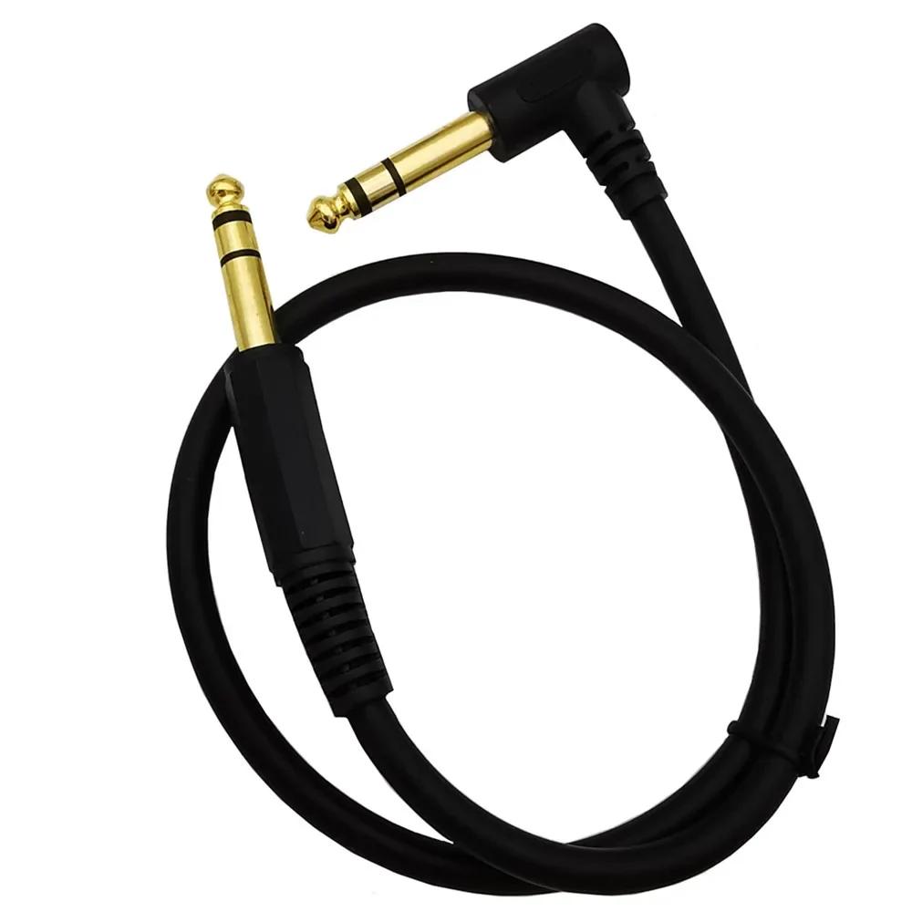 Premium Right-Angle to Straight TRS Instrument Cable – Balanced Stereo Audio Cord