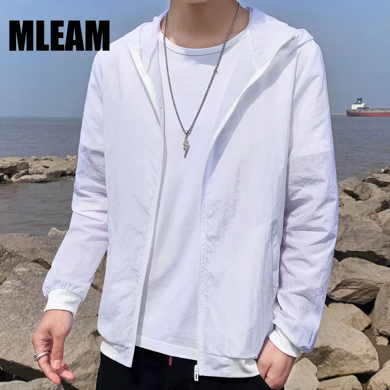 

Men Summer Thin Sun Protection Jacket Outdoor Zipper Waterproof Quick Dry Skin Windbreaker Breathable Loose Casual Cycling Coats