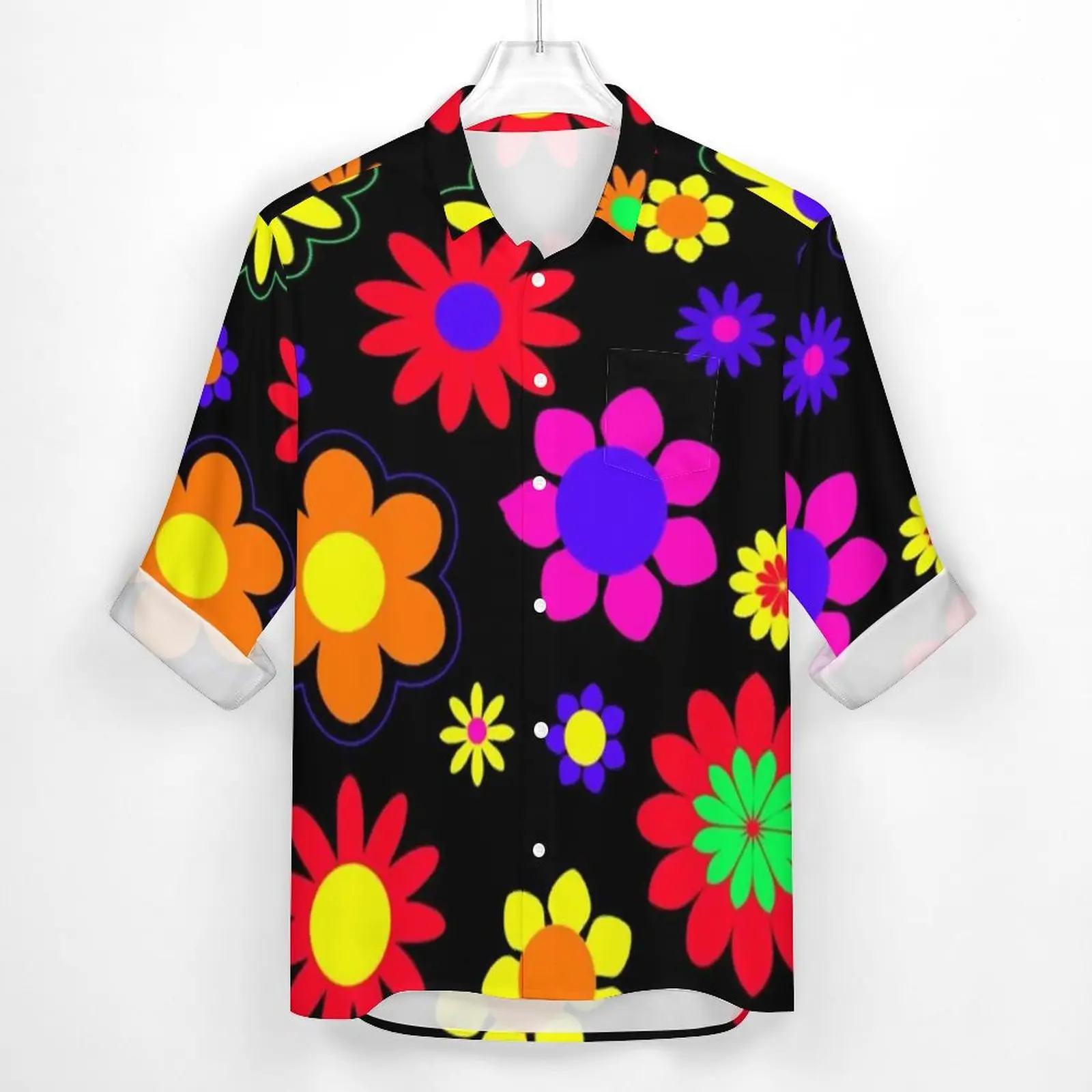 Psychedelic Print Casual Shirts Men Groovy Flower Power Shirt Long Sleeve  Fashion Streetwear Blouses Autumn Custom Tops Big Size - AliExpress
