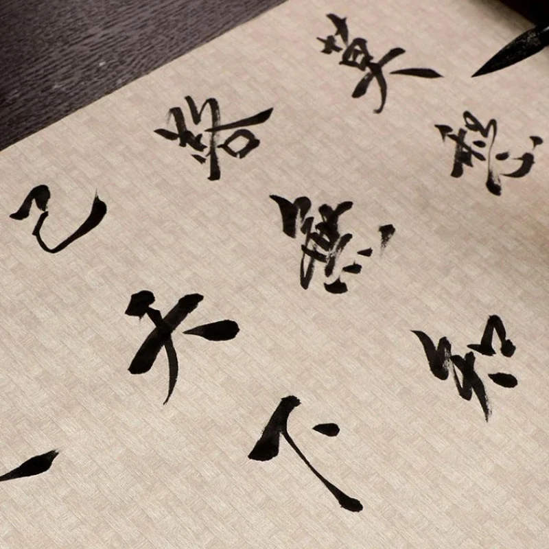 모조 실크 Xuan 종이 중국 서예 그리기 종이 롤링 반 익은 쌀 종이 리넨 패턴 Calligrafia Rijstpapier