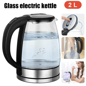 220V 1.8L Electric Kettle Glass Tea Kettle 1500-1800W Water Boiler Home Kitchen water heater,Dry Boiling Protection 1