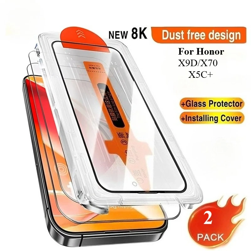 Premium 2-Pack Oleophobic Tempered Glass Screen Protectors - Dust-Free