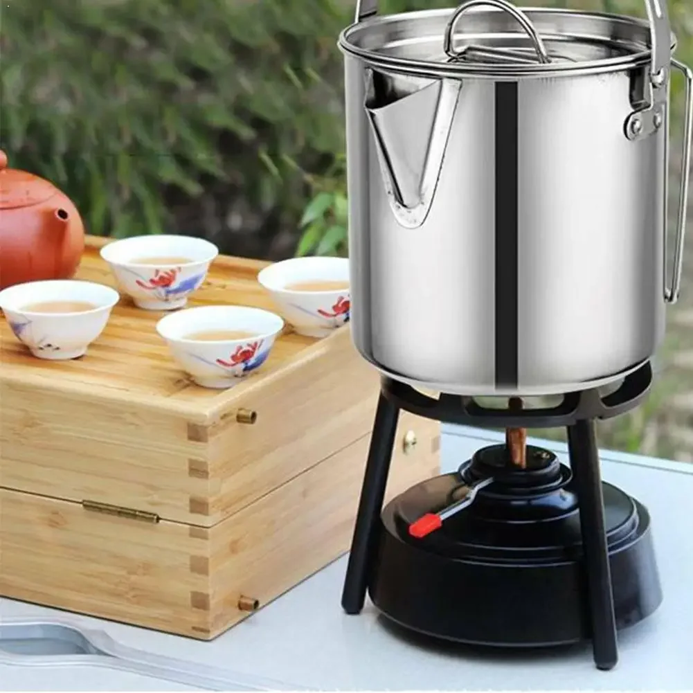 

Kettle Outdoor Pot Teapot Hanging Tourist Cooker Supplies Camping Portable Picnic