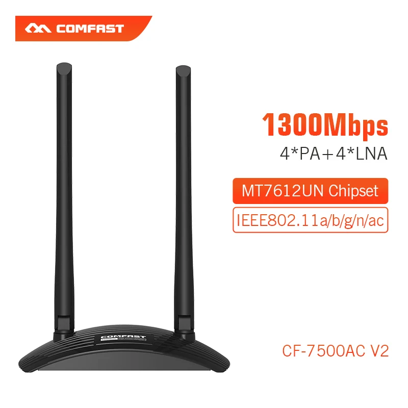 

1300Mbps High Power Wireless Network Card Adapter MT7612UN 802.11AC 5GHz Dual Band USB WiFi Adapter With 2*6Dbi Wi Fi Antennas