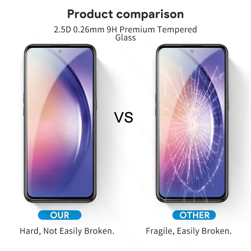 Screen Protector Phone Case Phone Protector Cover Tempered Glass 3PCS for Samsung Galaxy A54 5G