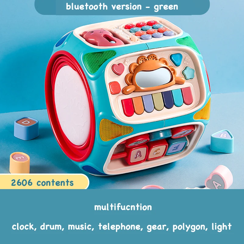 8 Game Modes Baby Activity Cube Fun Toddler Toy Piano Music Beats Drums Color Shape Sorter Learning Early Education Kid Toys