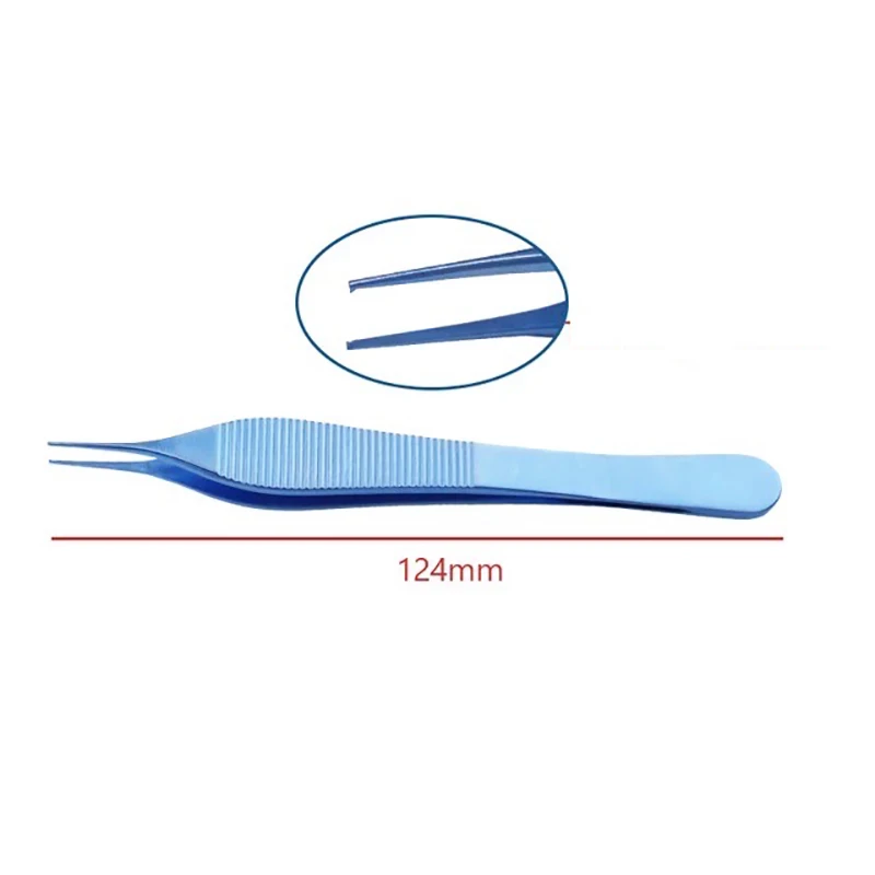 

1pcs Titanium Adson Tissue Forceps Eye Surgery Tweezers Serrated Tips/Teeth Ophthalmic Autoclavable Surgical Instruments