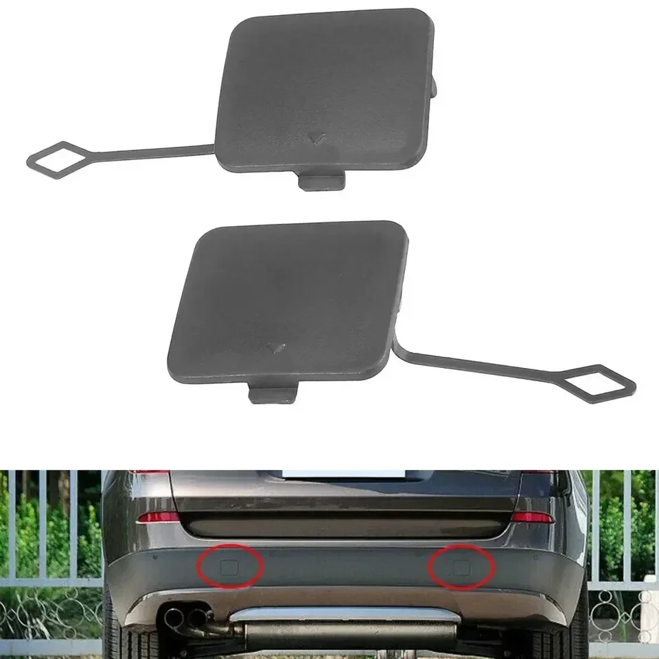 Fit For BMW 1 Pair Rear Bumper Tow Hook Eye Hole Cover Plug