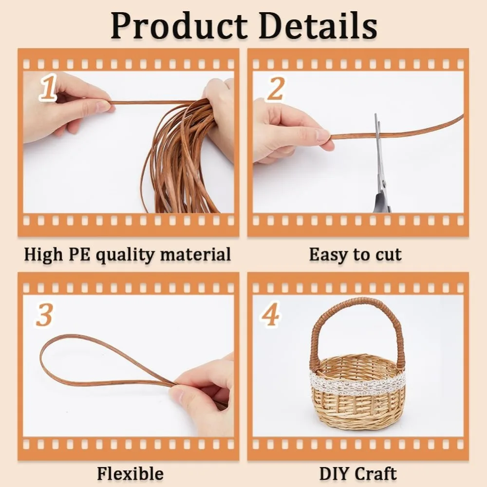 5mm x 30m Rattan Repair Kit Weave Material Plastic Flat Basket Wicker Weaving Reed Rattan Woven Knit Furniture Plastic,craft supplies,wicker repair tool kit