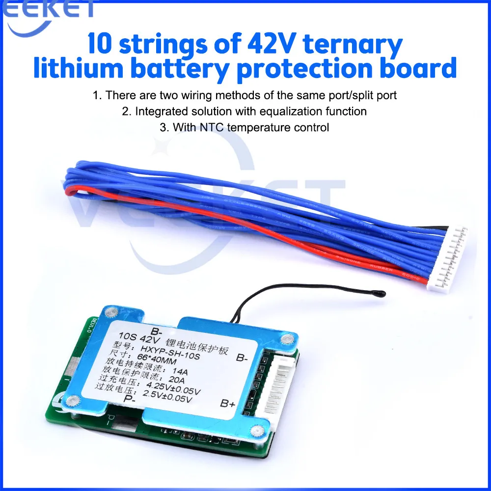 Scheda Protezione Batteria Li Ion BMS 13S 48V 54,6V - Per Bici Elettriche, Corrente 15A - Foto 4