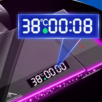 ชุดฝักบัวสี่ฟังก์ชั่น พร้อมจอแสดงผลดิจิตอลอัจฉริยะ ไฟ LED ระบบฝักบัวแบบเรนชาวเวอร์ ติดผนัง ดีไซน์แบบปุ่มเปียโน 2