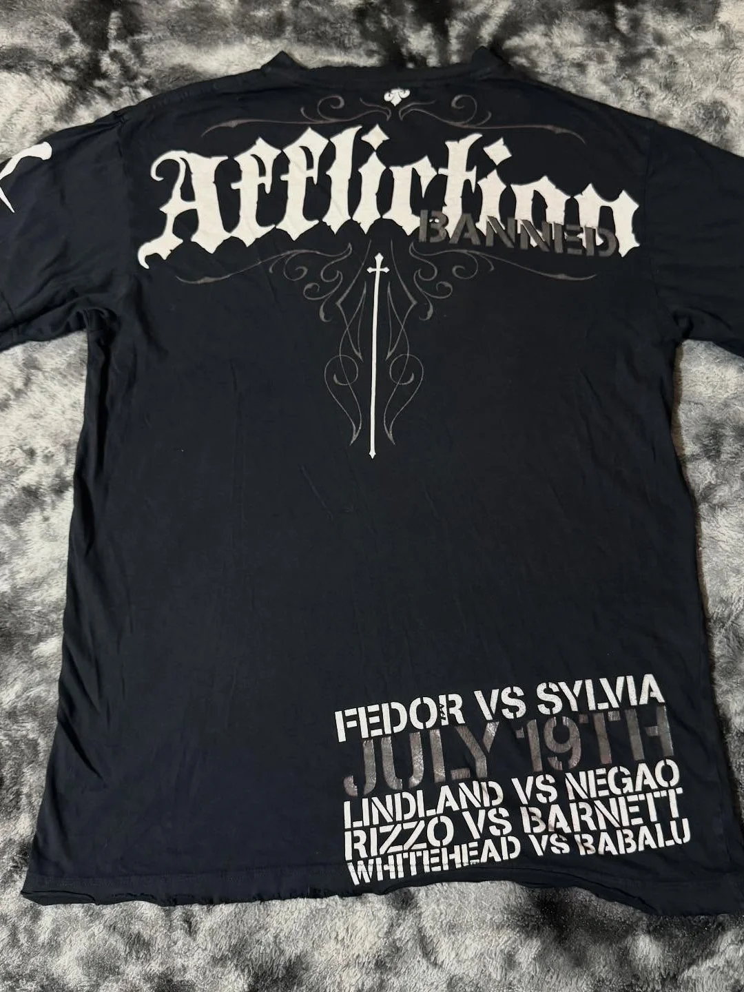 Men's Large Black Red Affliction-Style Xzavier Shirt Vintage