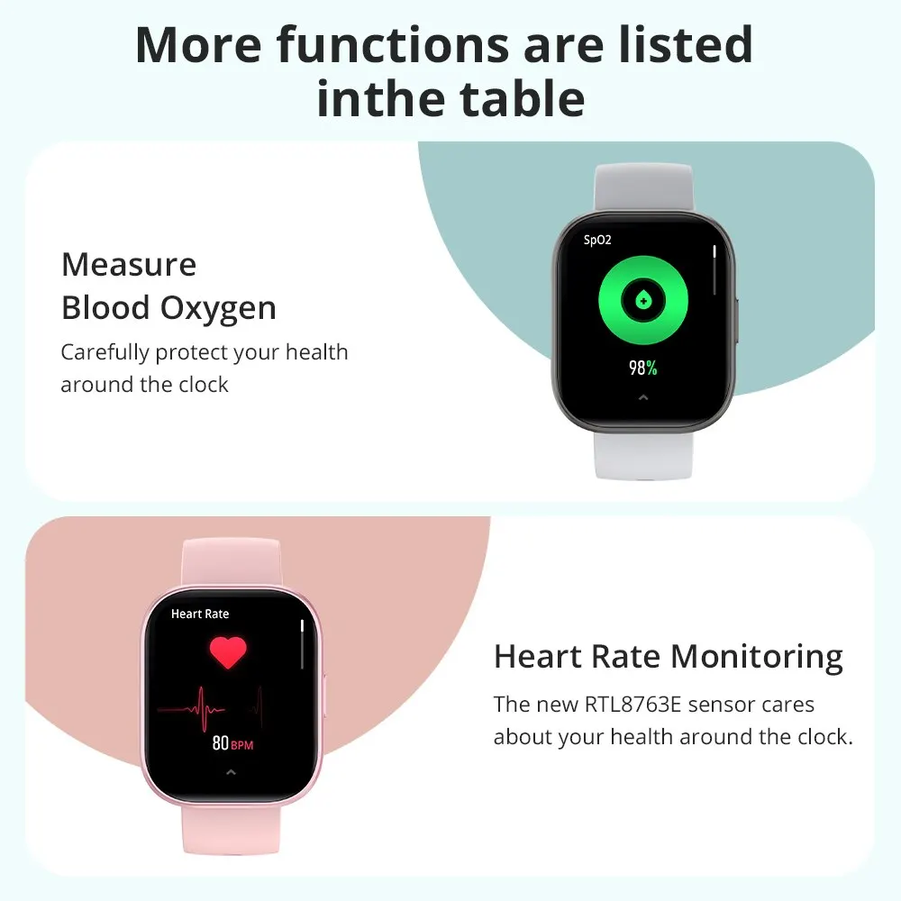 Smart Watch COLMI P68 2.04'' AMOLED Screen 100 Sports Modes 7 Day Battery Life Support Always On Display Men Women smart watch