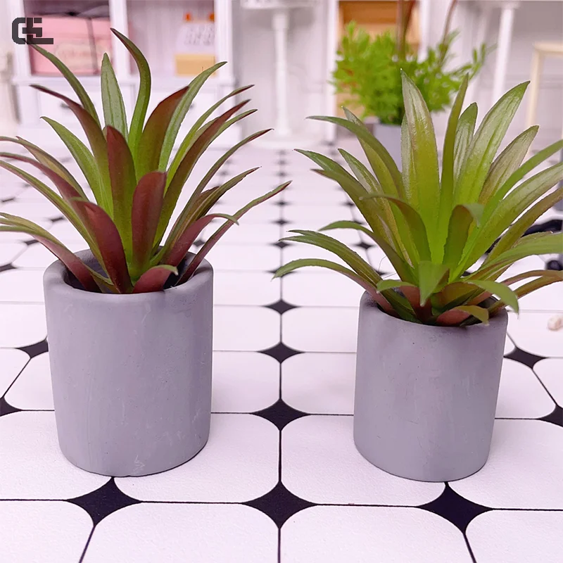 

1:6 Dollhouse Miniature Flowerpot Green Plant Basin Mini Empty Vase Garden Home Model Decor Toy Doll House Accessories
