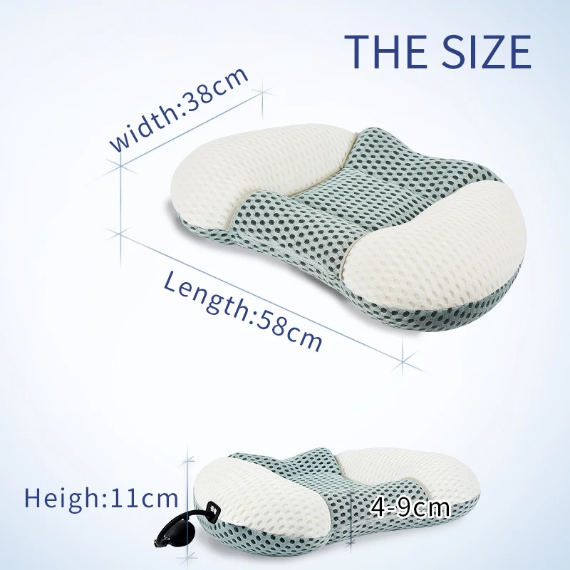 Zdravotní potřeby Přenosný černý elektrický relaxační masážní polštář Shiatsu ve tvaru U_voghion.com