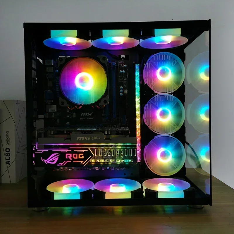 Computer Case 120mm Fan RGB 6PIN Lamp Radiator Cooler Mute PC 5V DC ARGB Ventilador Chassis Fans Aura Sync