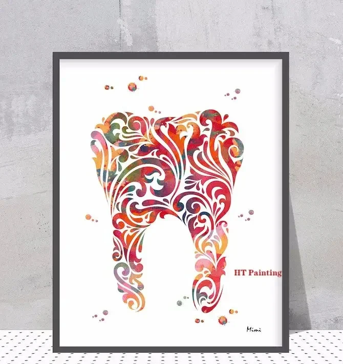 Modern Dental Art - Tooth Implant Anatomy Canvas Poster