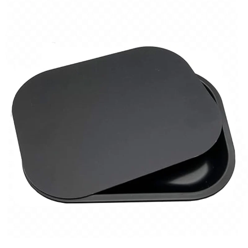 Metal Rolling Tray With Magnetic Lids Cover 180x140mm Tobacco Plate Black Tinplate Cigarette Operation Panel Small Ash Tray 3