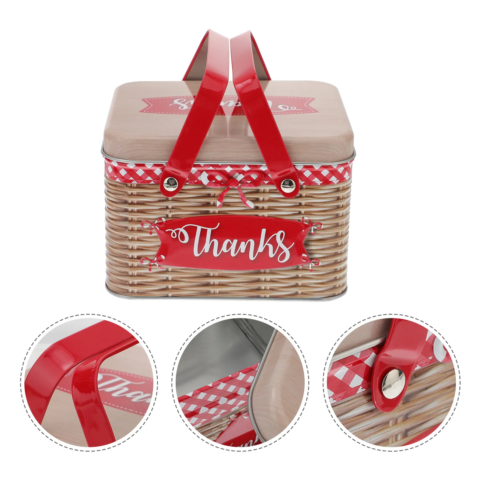 

Tinplate Cookie Storage Box Handheld Candy Chocolate Packing Case Container Party Supplies Gifts Decoration