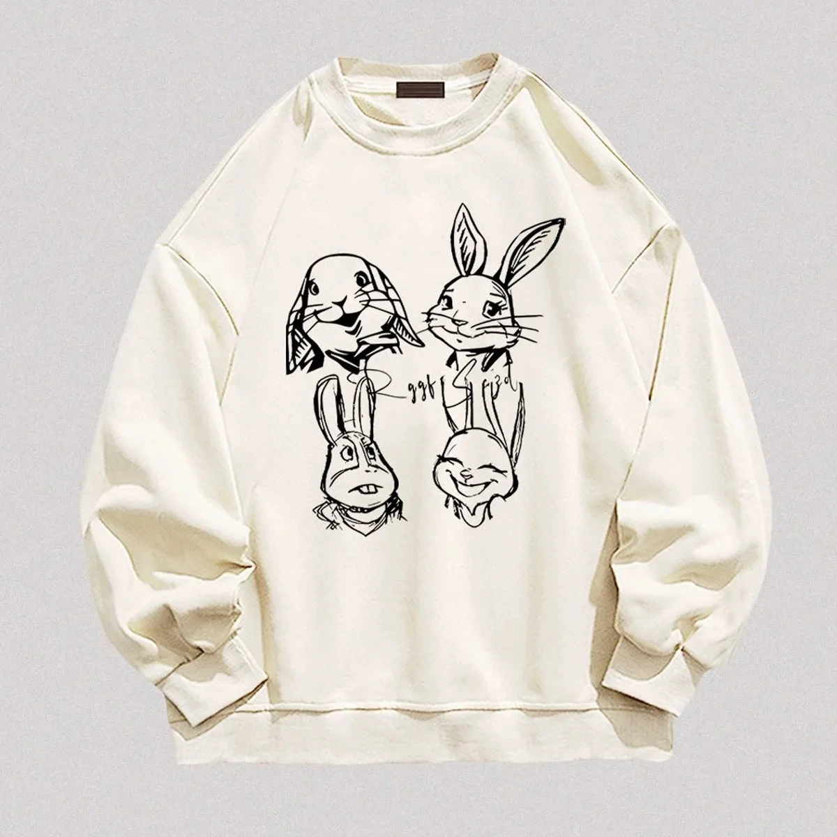 

Harajuku Autumn Winter Women Sweatshirts Cartoon Print Oversized Hoodies Unisex O Neck Long Sleeve Cotton Pullover Female Tops