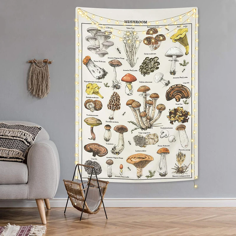 Psychedelic Mushroom Tapestry Divination Psychic Wall Hanging Hippie Boho Cute Room Decoration Magic Tapestries Art Home Decor Tapestry Decorations