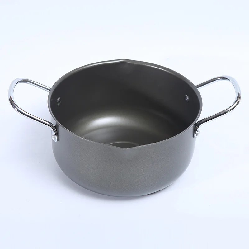 Household Deep Frying Pan Non-stick Pan with Filter Induction Cooker Gas Stove Universal Easy-to-dump Iron Double Ear