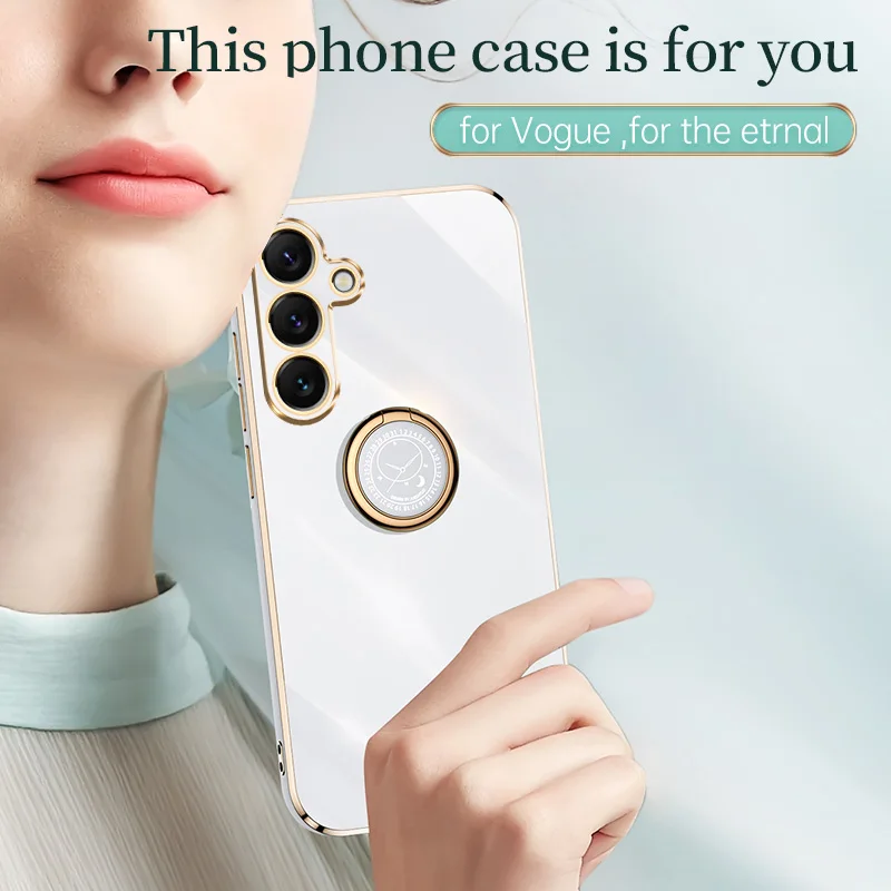 Luxury Original Silicone Back Cover with Plating Finish