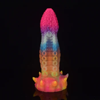 2022 New Luminous Dildo Big Anal Plug Pink Octopus tentacle sucker Design Squirt Dildo Ejaculate Sex Toys For Women Masturbator 2