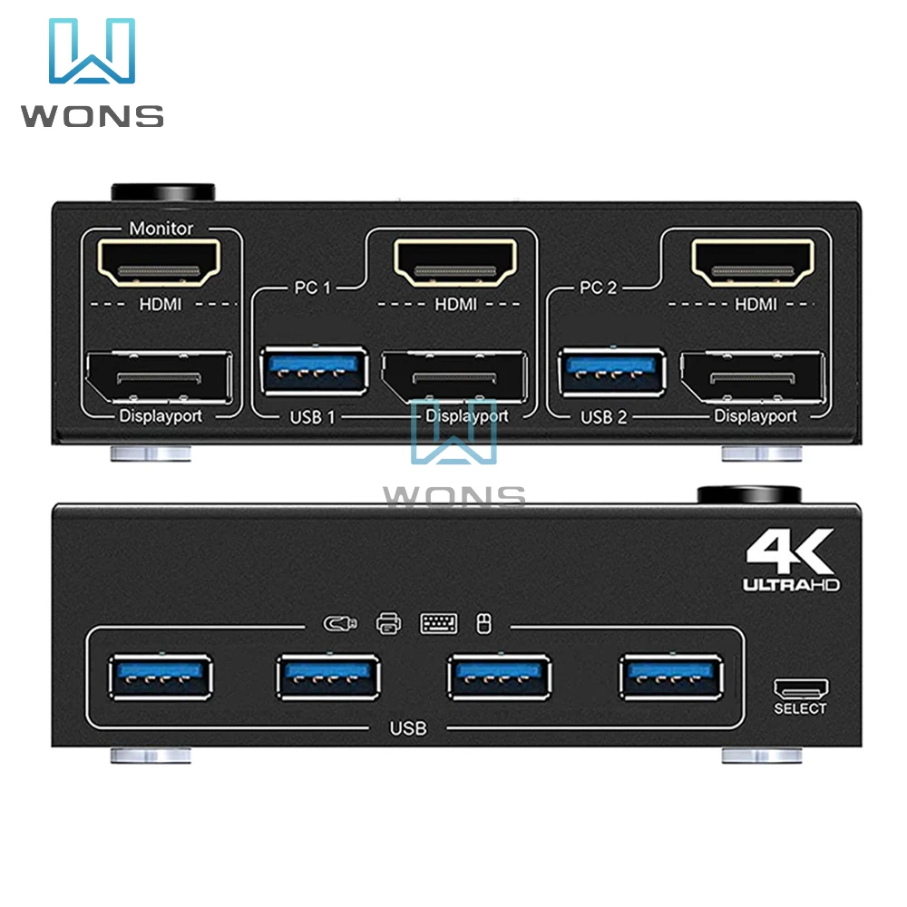 HDMI KVM ġ  , USB 3.0 ġ, Ȯ ÷, 2  2 ƿ, 2 ǻ , 4K @ 60Hz