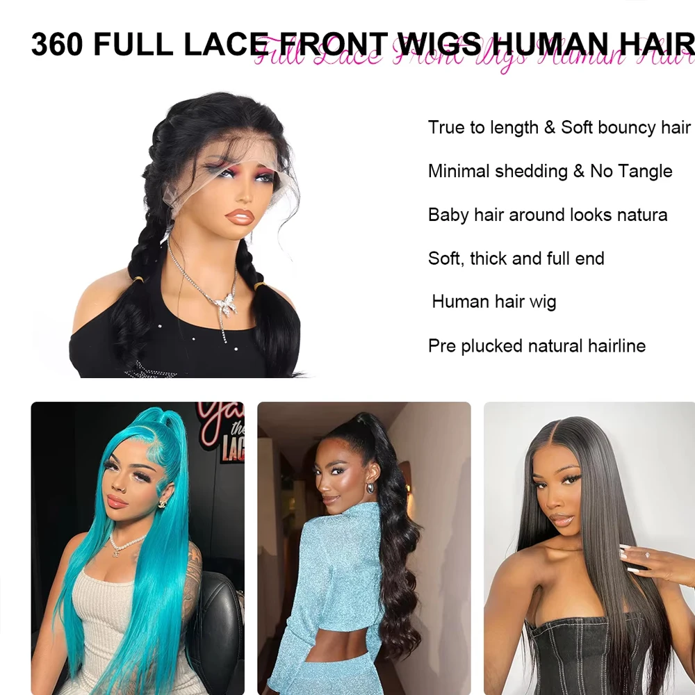 220% Hd Transparent 360 Full Lace Front Wig 40 Inch Pre Plucked Brazilian 13x6 Hd Lace Frontal Wig Bone Straight Human Hair Wigs 4