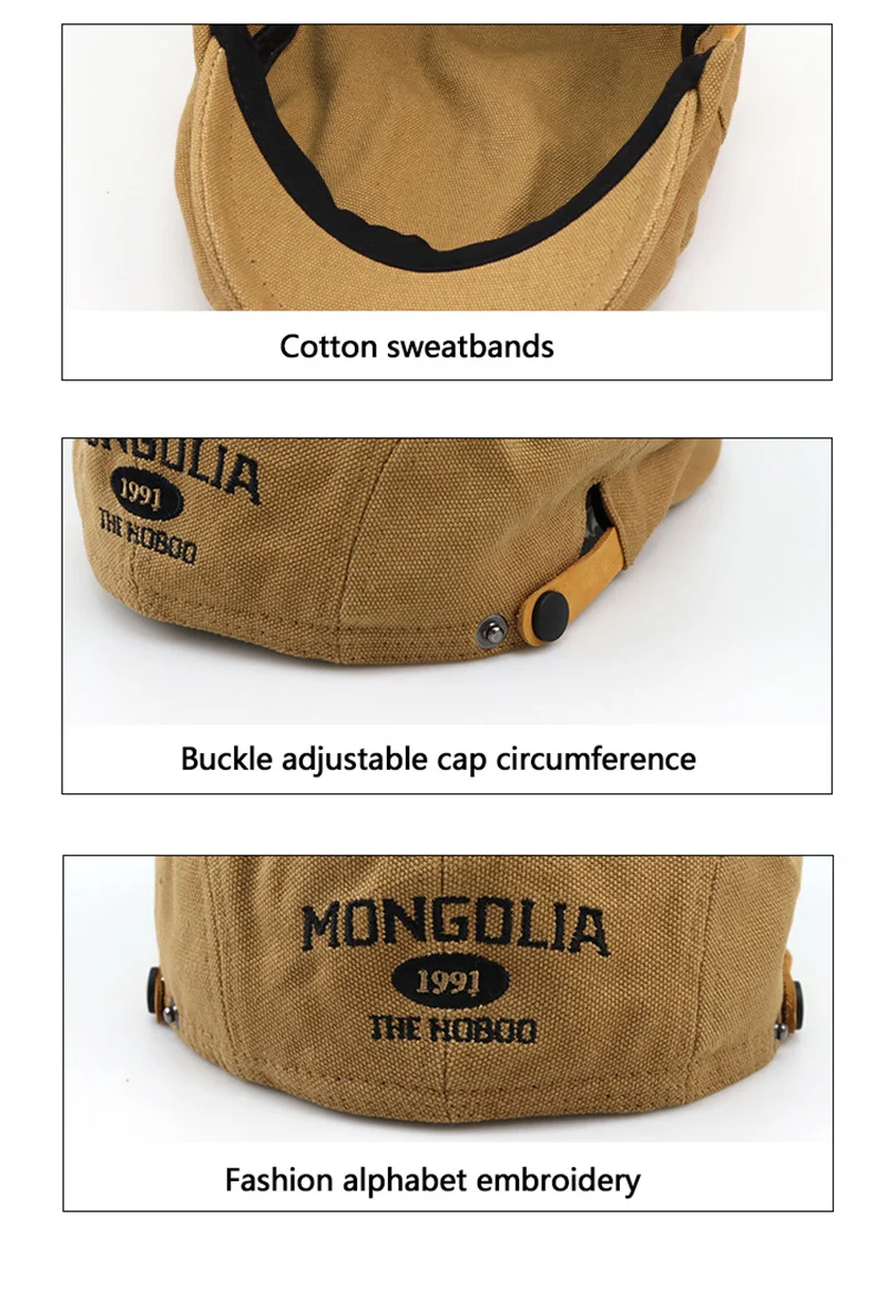 Männer Frauen Baskenmütze Frühling Sommer Stickerei Flachen Hut Vintage Casual Newsboy Cap Unisex Baumwolle Gatsby Cabbie Cap Vorne Hinten Tragen – Detail 9