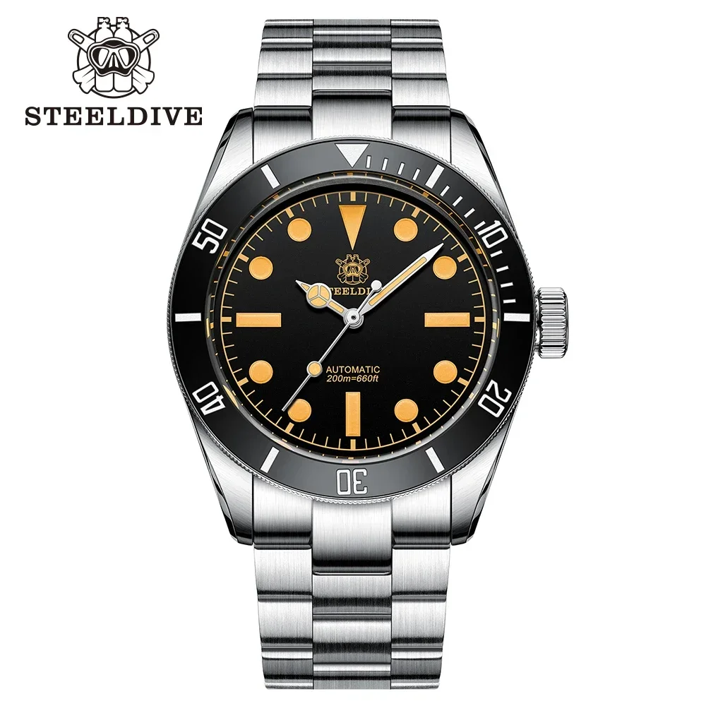 

New Arrival 2022! SD1958V STEELDIVE 200m Waterproof NH35 Watch Ceramic Bezel Calendar Display Men's High Quality Watch