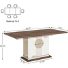 55" Rectangular Dining Table for 4 to 6 People, Farmhouse Wood Dinner Table for Kitchen, Dining Room & Living Room, O 2